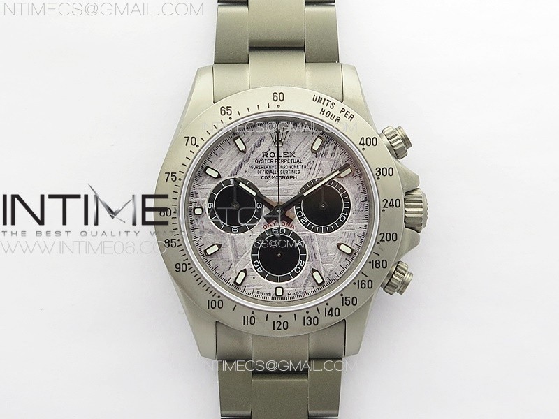 Daytona Blaken DLC APSF Best Edition Meteorite Dial on SS Bracelet A7750