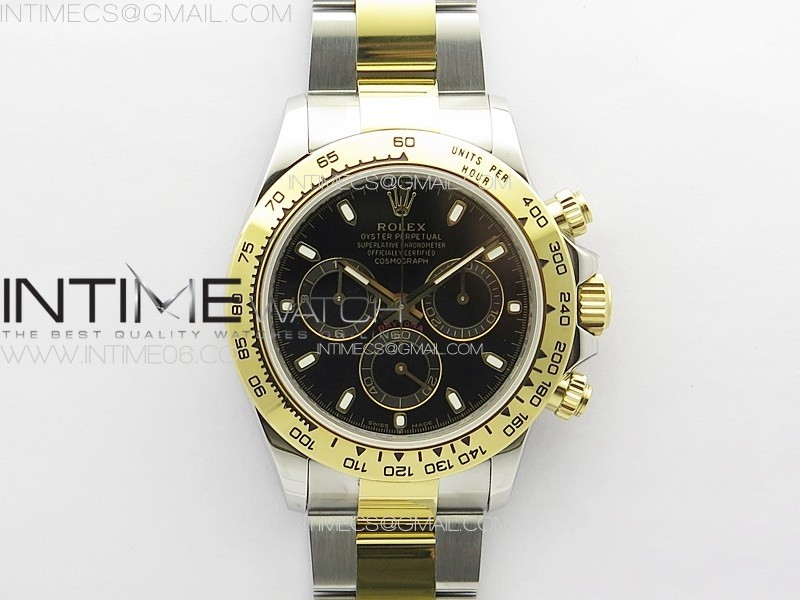 Daytona 116503 YG/SS APSF Black Dial Stick Markers On YG/SS Bracelet Slim A7750