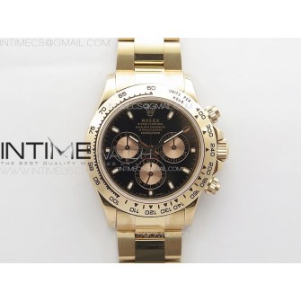 Daytona 116506 RG APSF Black Dial Sticks Markers On RG Bracelet Slim A7750