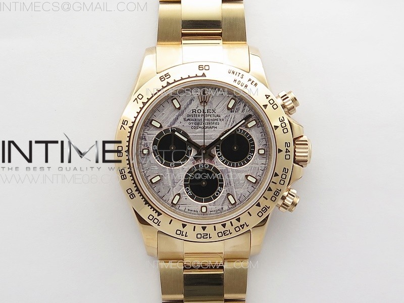 Daytona 116506 RG APSF Meteorite Dial Sticks Markers On RG Bracelet Slim A7750