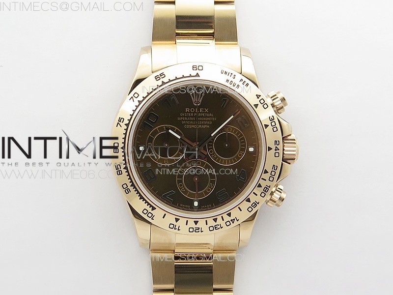 Daytona 116506 RG APSF Brown Dial Numbers Markers On RG Bracelet Slim A7750