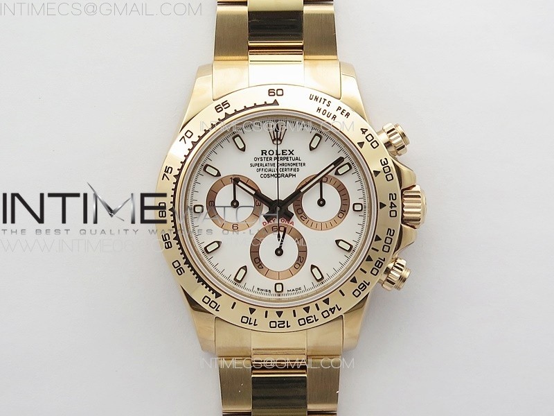 Daytona 116506 RG APSF White Dial Sticks Markers On RG Bracelet Slim A7750