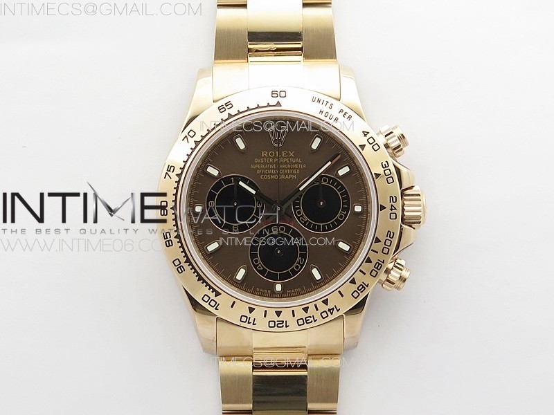 Daytona 116506 RG APSF Brown Dial Sticks Markers On RG Bracelet Slim A7750