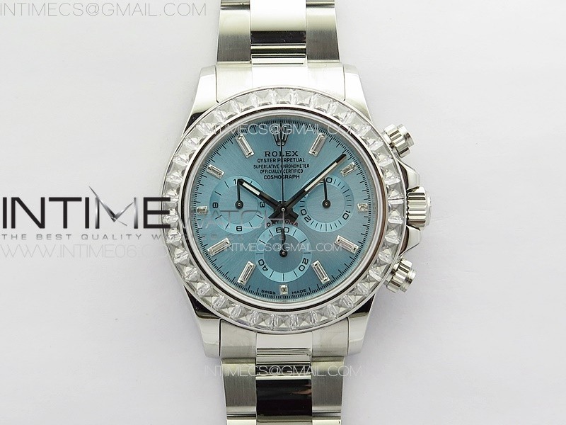 Daytona T Crystals Bezel SS APSF Best Edition Ice Blue Dial On SS Bracelet A7750