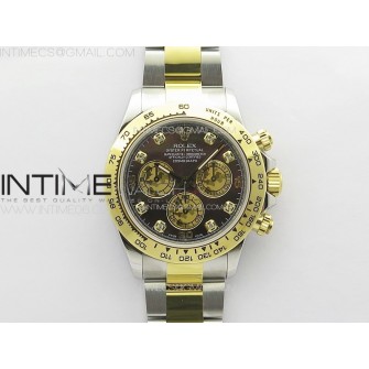 Daytona 116503 YG/SS APSF Black MOP Dial Crystals Markers On YG/SS Bracelet Slim A7750