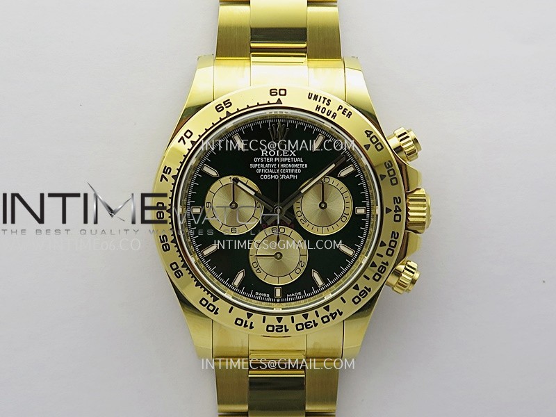 Daytona 126508 YG APSF 1:1 Best Edition Green Dial Stick Markers On 904L YG Bracelet SH4131