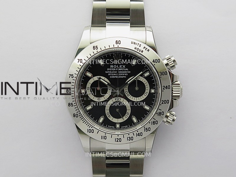 Daytona 116520 904L SS VSF 1:1 Best Edition Black Dial On 904L SS Bracelet DD4130