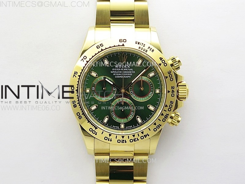 Daytona 116508 YG APSF 1:1 Best Edition Green Dial on YG Bracelet SH4130