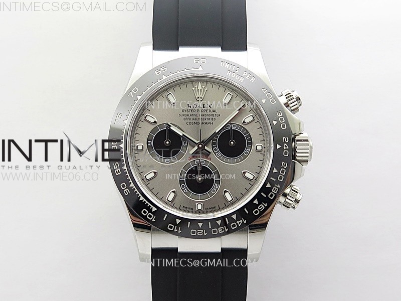 Daytona 116519 904L SS APSF 1:1 Best Edition Gray Dial Sticks Markers on Oysterflex Strap SH4130