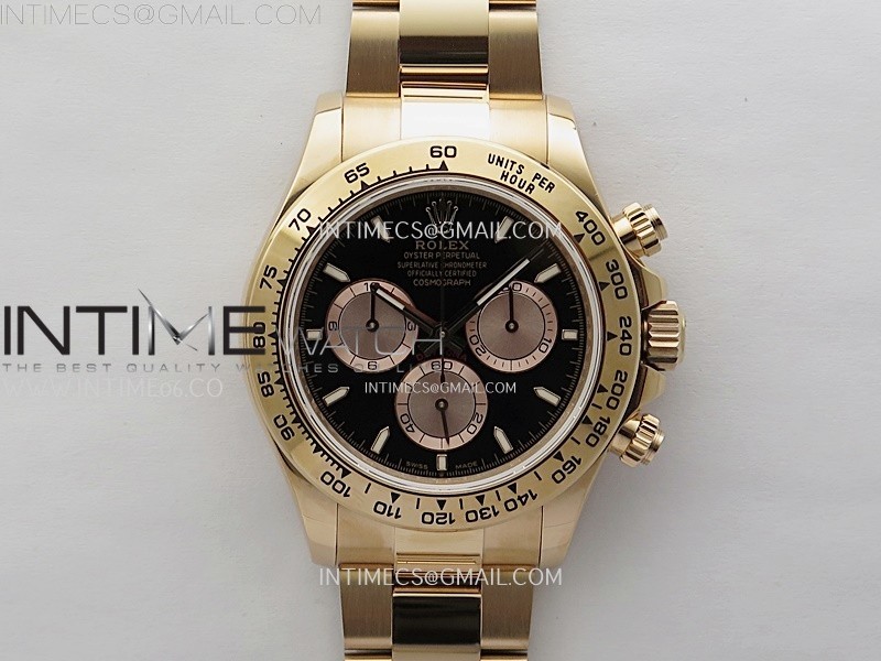 Daytona 126509 904L RG QF Best Edition Black Dial RG Subdial On 904L RG Bracelet SA4131