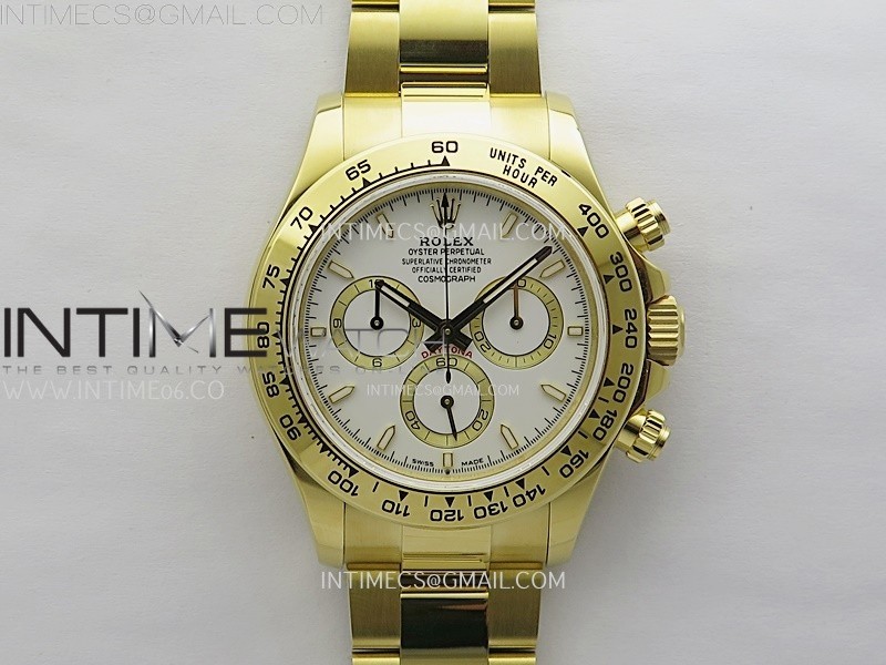 Daytona 126509 904L YG QF Best Edition White Dial White Subdial On 904L YG Bracelet SA4131