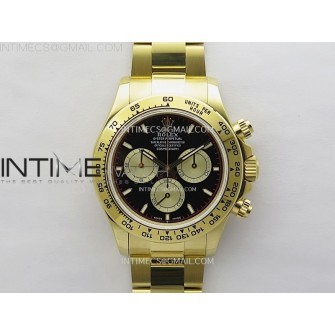 Daytona 126509 904L YG QF Best Edition Black Dial YG Subdial On 904L YG Bracelet SA4131