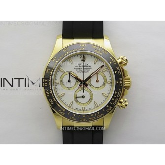 Daytona 126518 904L YG QF Best Edition White Dial White Subdial on Oysterflex Strap SA4131