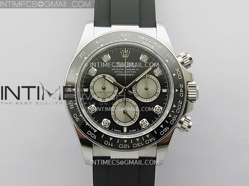 Daytona 126519 Gain Weight VSF 1:1 Best Edition Black Dial Silver Subdial Diamond Marker on Oysterflex Strap DD4131