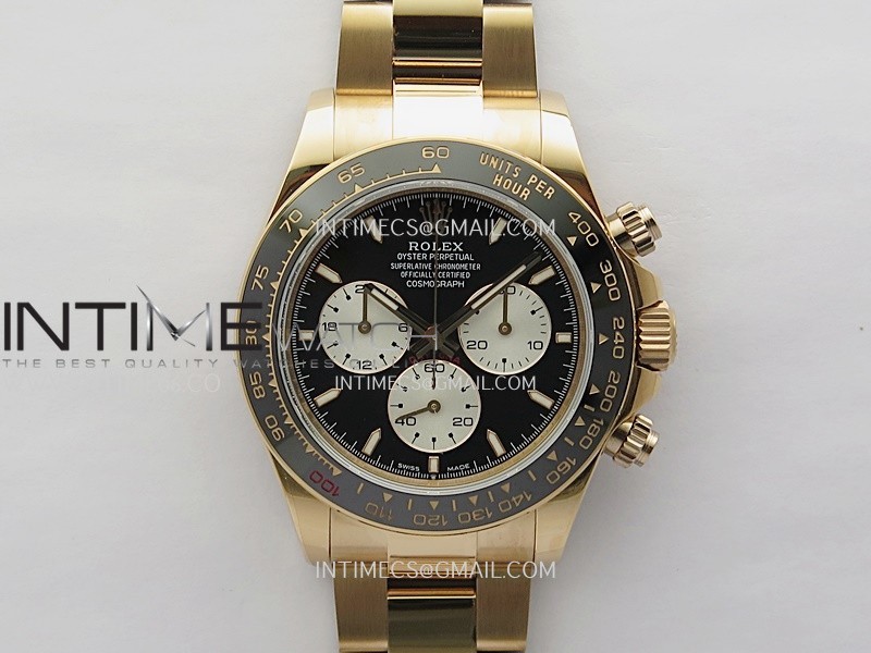 Daytona 126528 Le Mans RG Gain Weight QF 1:1 Best Edition Black Dial On RG Bracelet SH4132 V9