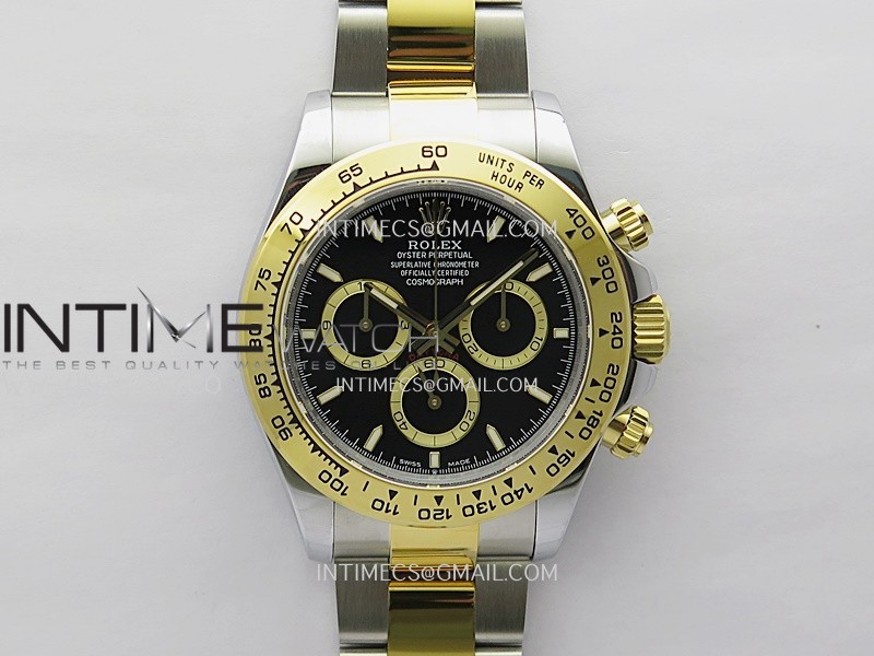 Daytona 126503 SS/YG Gain Weight QF 1:1 Best Edition Black Dial On Oyster Bracelet SH4131