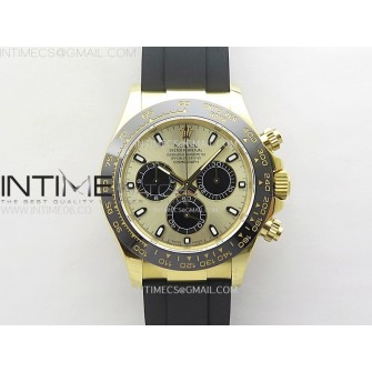 Daytona 116518 QF 1:1 Best Edition YG Dial Black Subdial on Oysterflex Strap SH4130 V3 (Gain Weight)