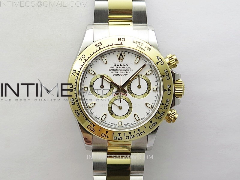 Daytona 116503 SS/YG QF 1:1 Best Edition White Dial on SS/YG Bracelet SH4130 V3 (Gain Weight)
