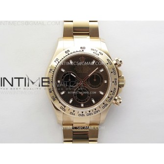 Daytona 116505 QF 1:1 Best Edition Brown Dial Black Subdial on RG Bracelet SH4130 V3 (Gain Weight)