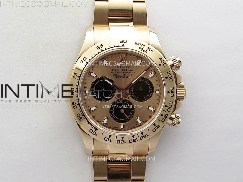 Daytona 116505 QF 1:1 Best Edition RG Dial Black Subdial on RG Bracelet SH4130 V3 (Gain Weight)