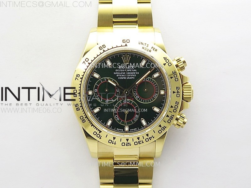 Daytona 116508 QF 1:1 Best Edition Green Dial on YG Bracelet SH4130 V3 (Gain Weight)