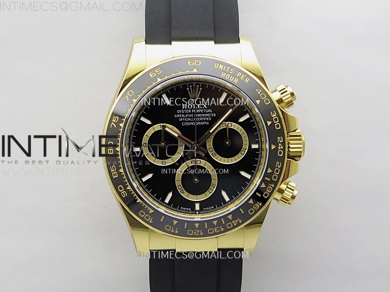 Daytona 126518 Gain Weight APSF 1:1 Best Edition Black Dial Sticks Markers on Oysterflex Strap SH4131