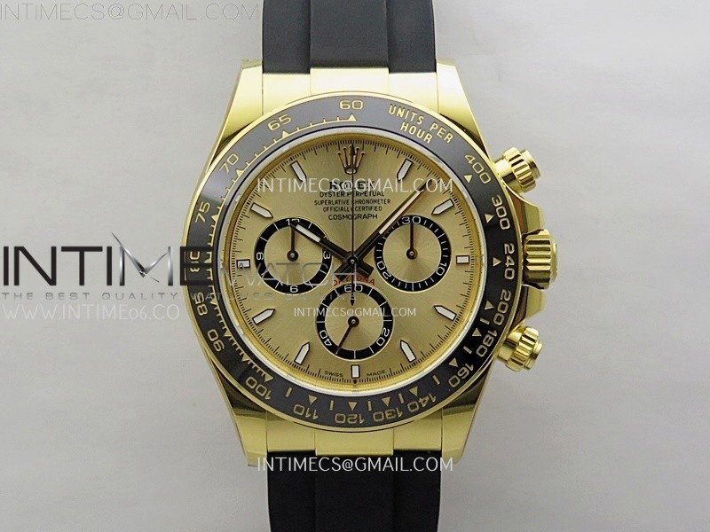 Daytona 126518 Gain Weight APSF 1:1 Best Edition Gold Dial Sticks Markers on Oysterflex Strap SH4131