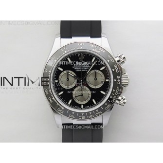 Daytona 126519 QF Gain Weight 1:1 Best Edition Black Dial Silver Subdial Sticks Markers on Oysterflex Strap SH4131 V11