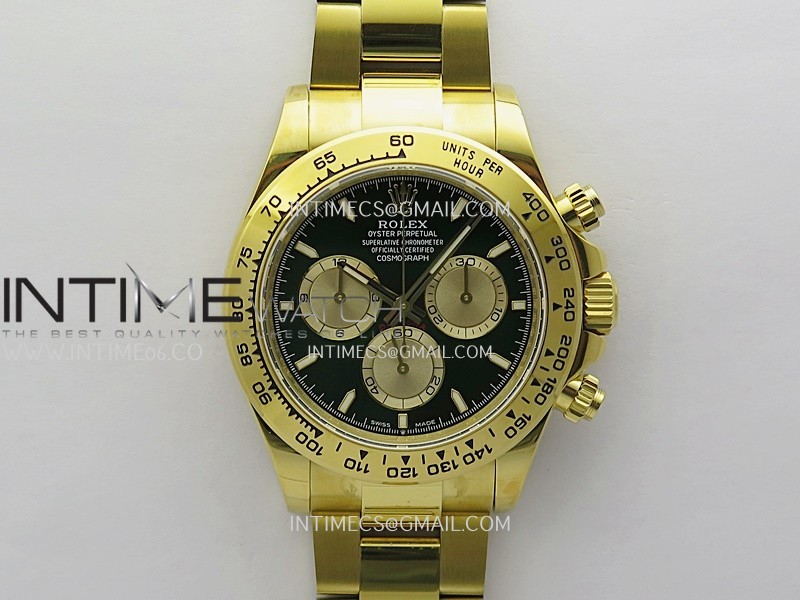 Daytona 126508 Gain Weight V6 QF 1:1 Best Edition Green Dial Stick Markers On YG Bracelet SH4131