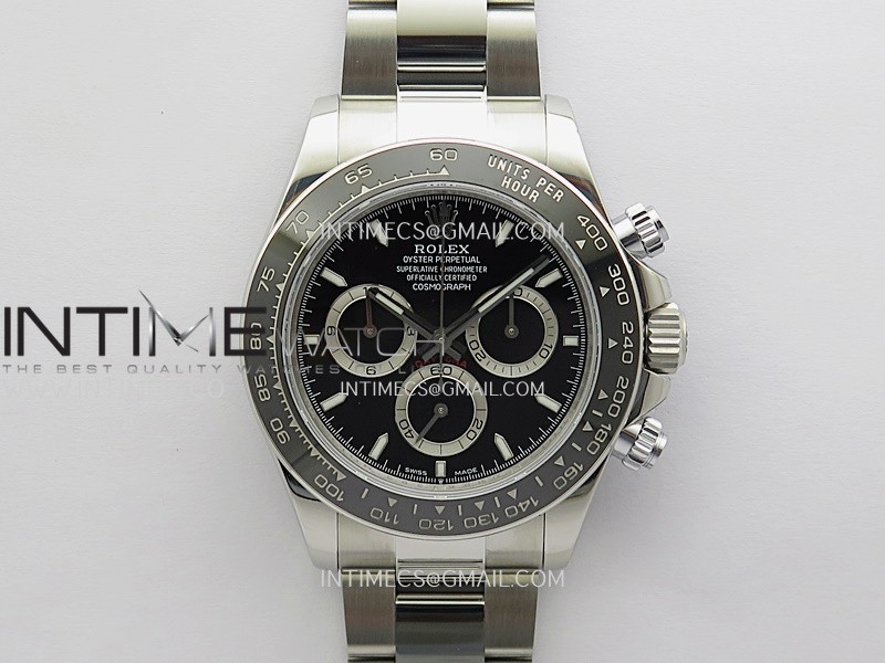 Daytona 126500 UFO 904L Steel SS 1:1 Best Edition Black Dial On SS Bracelet UF4131 (Free Sprung)