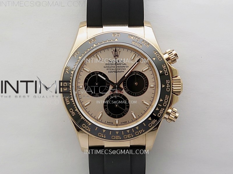 Daytona 126515 QF Gain Weight 1:1 Best Edition RG Dial Black Subdial Sticks Markers on Oysterflex Strap SH4131 V11