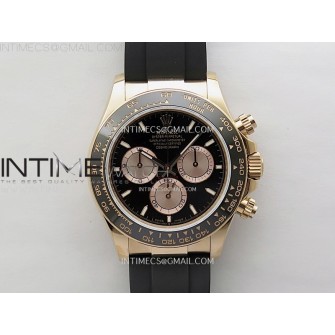 Daytona 126515 QF Gain Weight 1:1 Best Edition Black Dial RG Subdial Sticks Markers on Oysterflex Strap SH4131 V11