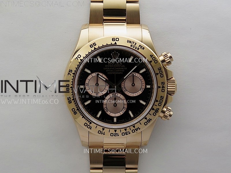 Daytona 126505 Gain Weight RG QF 1:1 Best Edition Bright Black Dial RG Subdial on RG Bracelet SH4131 V6