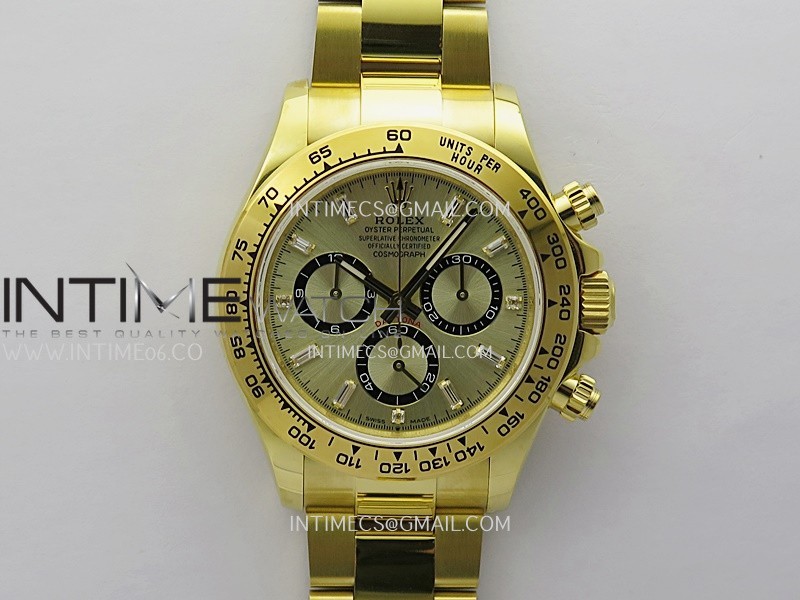 Daytona 126508 Gain Weight YG QF 1:1 Best Edition YG/Black Dial T Crystal Markers On YG Bracelet SH4131 V6