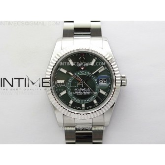 Sky-Dweller 326934 904L SS ZF 1:1 Best Edition Green Dial on SS Bracelet Asian 2824
