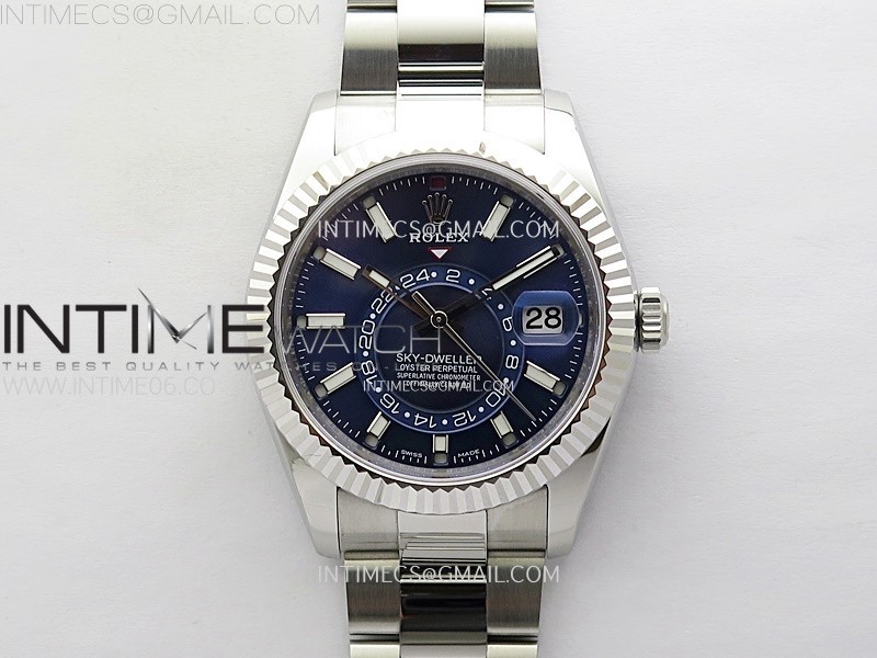 Sky-Dweller 326934 904L SS ZF 1:1 Best Edition Blue Dial on SS Bracelet Asian 2824