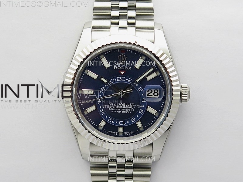 Sky-Dweller 326934 904L SS ZF 1:1 Best Edition Blue Dial on Jubilee Bracelet Asian 2824