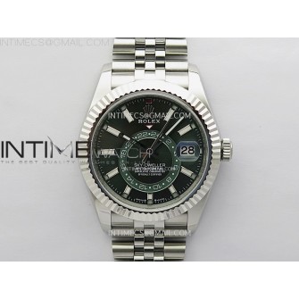Sky-Dweller 326934 904L SS ZF 1:1 Best Edition Green Dial on Jubilee Bracelet Asian 2824