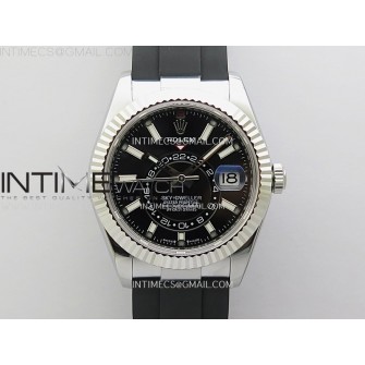 Sky-Dweller 336239 Gain Weight ZF 1:1 Best Edition Black Dial on Oysterflex Rubber Strap Asian 2824