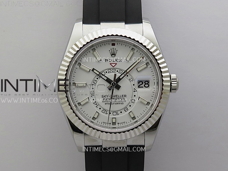 Sky-Dweller 336239 Gain Weight ZF 1:1 Best Edition White Dial on Oysterflex Rubber Strap Asian 2824