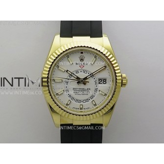 Sky-Dweller 336238 Gain Weight YG ZF 1:1 Best Edition White Dial on Oysterflex Rubber Strap Asian 2824
