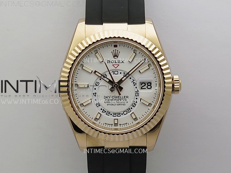 Sky-Dweller 336235 Gain Weight RG ZF 1:1 Best Edition White Dial On Oysterflex Rubber Strap Asian 2824