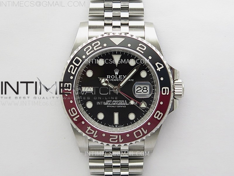 GMT-Master II 126710 Black/Red Ceramic 904L SS ARF Best Edition Black Dial on Jubilee Bracelet VR3285 CHS