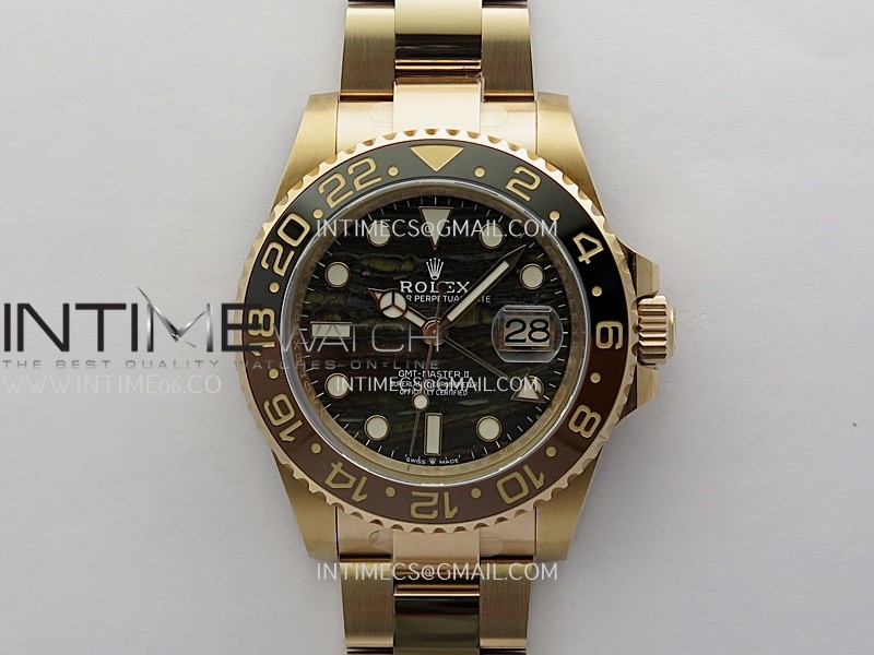 GMT-Master II 126715 CHNR RG ARF 1:1 Best Edition Everrose Tiger Iron Dial On RG Bracelet Super Clone VR3285 CHS