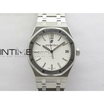 Royal Oak 41mm 15500 SS APSF 1:1 Best Edition Silver Textured Dial on SS Bracelet A4302 Super Clone