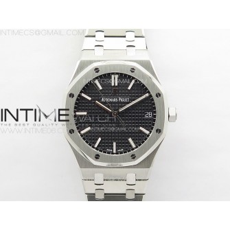 Royal Oak 41mm 15500 SS APSF 1:1 Best Edition Black Textured Dial on SS Bracelet A4302 Super Clone