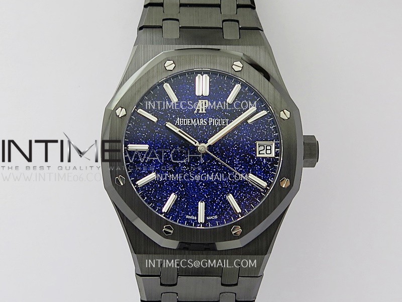 Royal Oak 15500 Black Ceramic APSF 1:1 Best Edition Blue Starry Dial On Black Ceramic Bracelet SA4302 Super Clone