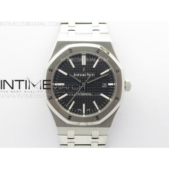 Royal Oak 41mm 15400 SS ZF 1:1 Best Edition Black Textured Dial on SS Bracelet SA3120 Super Clone