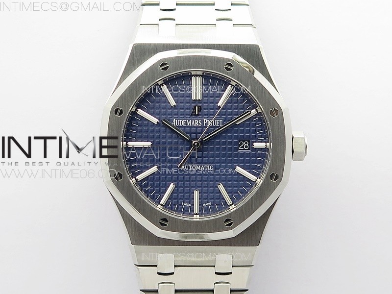 Royal Oak 41mm 15400 SS ZF 1:1 Best Edition Blue Textured Dial on SS Bracelet SA3120 Super Clone