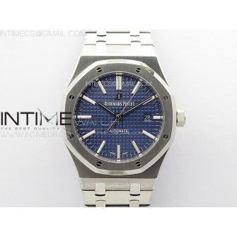 Royal Oak 41mm 15400 SS ZF 1:1 Best Edition Blue Textured Dial on SS Bracelet SA3120 Super Clone